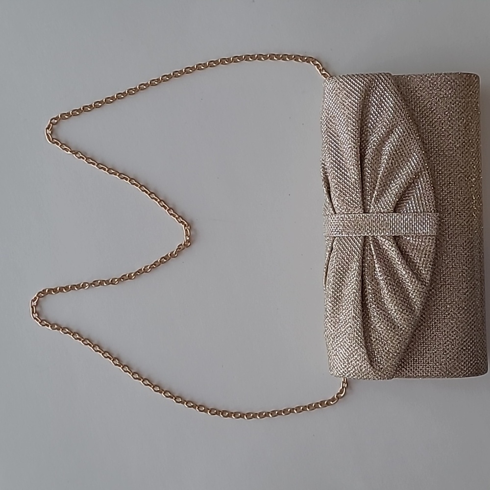 Gold Color Glitter Clutch